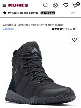 Columbia Men's Black Fairbanks Omni-Heat Waterproof Boots
